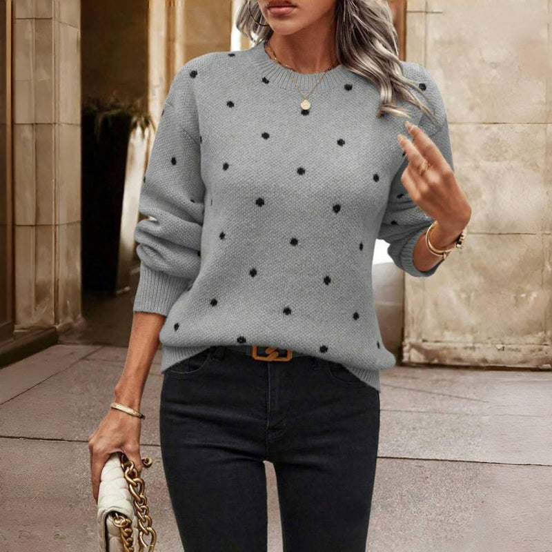 Soft Beige Dotted Sweater | Women's Sweater 6