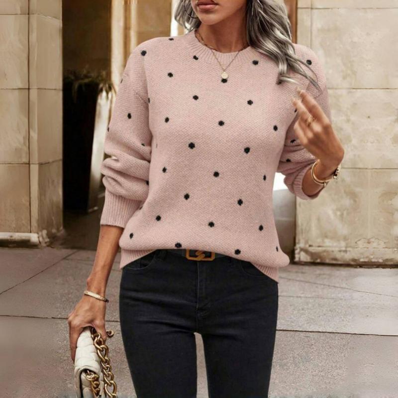 Soft Beige Dotted Sweater | Women's Sweater 7