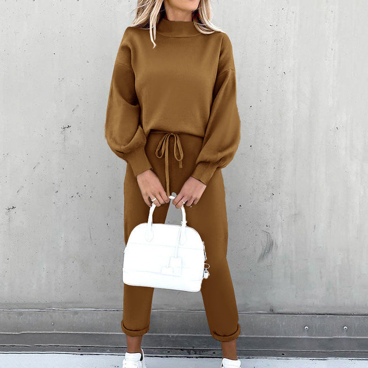 Soft Leisure Suit | Cozy Turtleneck and Balloon Sleeves