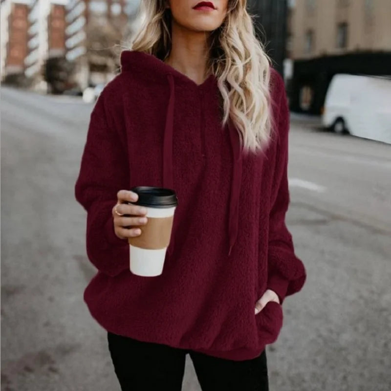 Solid Color Women's Hooded Sweater Coat | Fashion Layering Piece