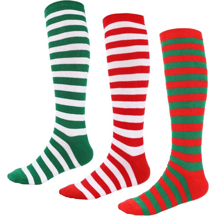 Sophie Christmas Knee High Socks | Striped 3-Pack 1