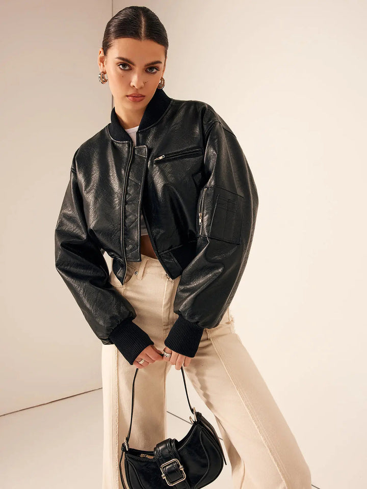 Sophie Short Leather Jacket | Women's Urban Chic Style