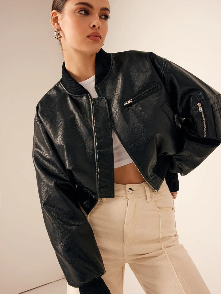 Sophie Short Leather Jacket | Women's Urban Chic Style
