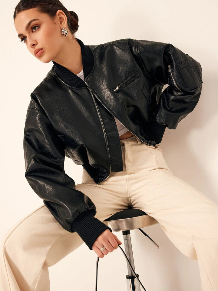 Sophie Short Leather Jacket | Women's Urban Chic Style