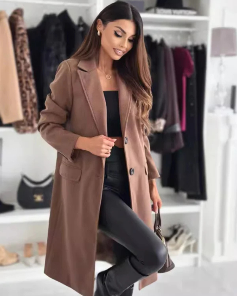 Sophisticated Long Coat | Elegant Womens Outerwear