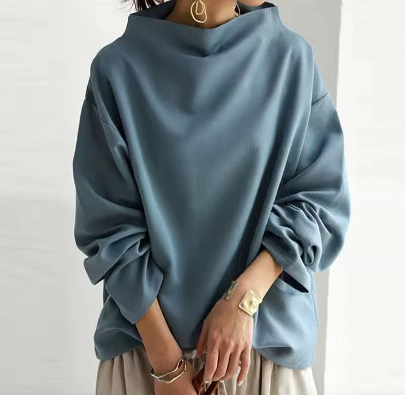 Sophisticated Top | Women's High Neck Blouse Long Sleeve