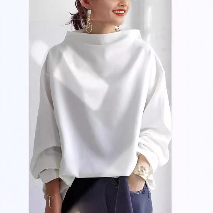Sophisticated Top | Women's High Neck Blouse Long Sleeve