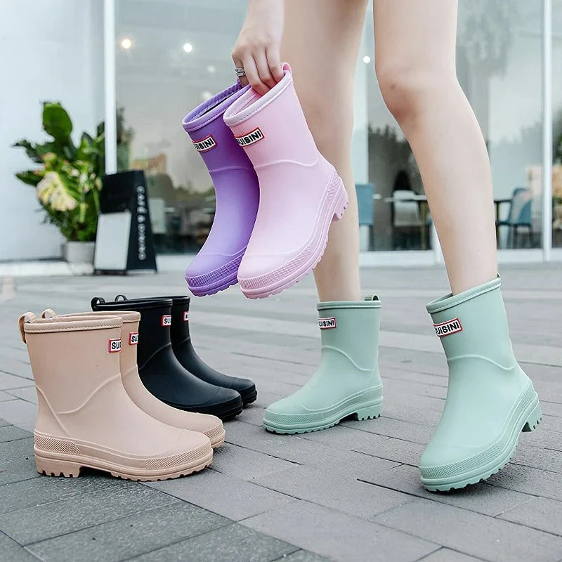 Stylish Waterproof Rubber Boots Women | Rain Footwear