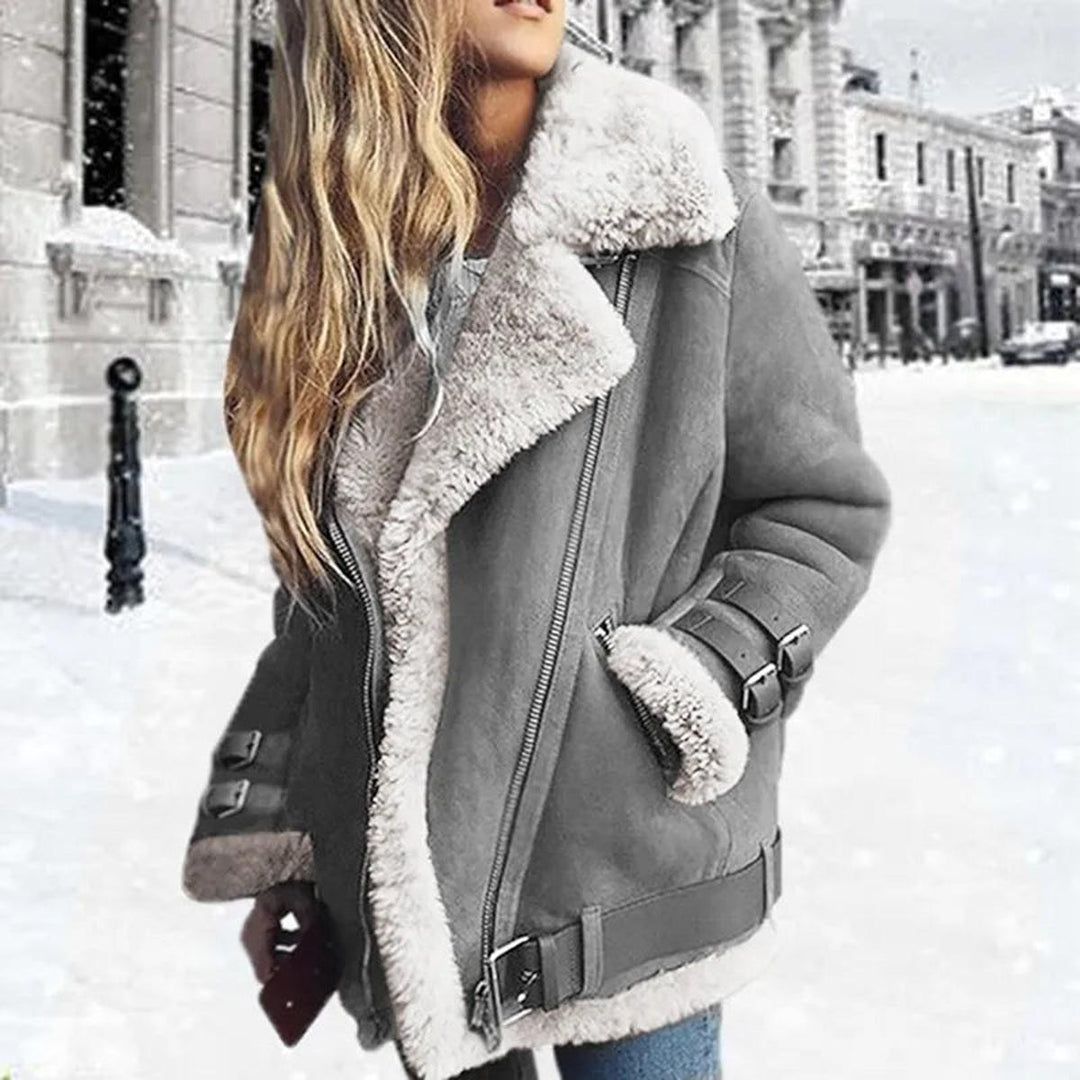 Suede Faux Fur Women's Coat | Winter Coats Women