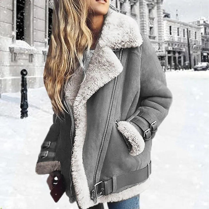 Suede Faux Fur Women's Coat | Winter Coats Women