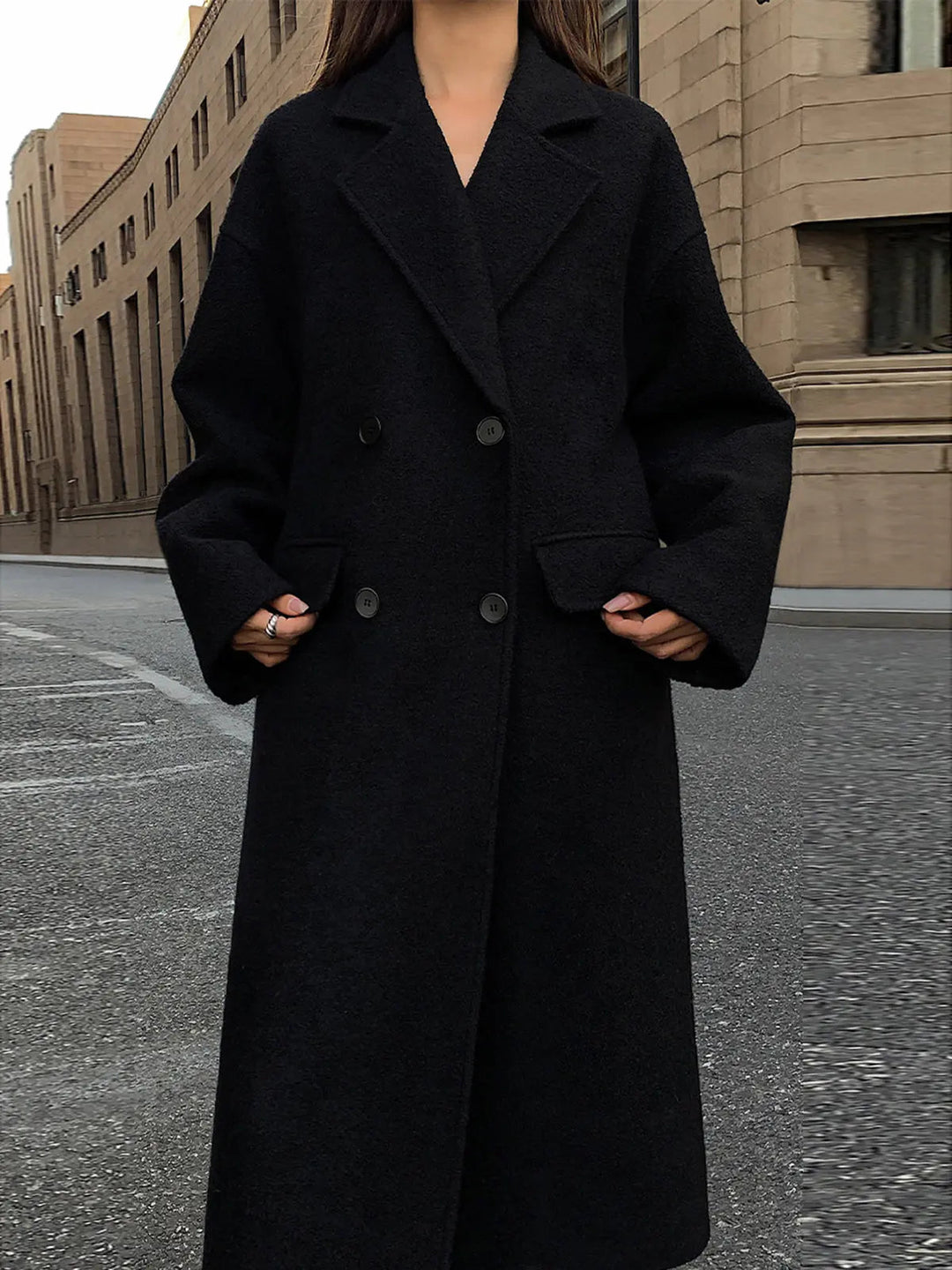 Tweed Wool Blend Long Coat | Women's Winter Coat