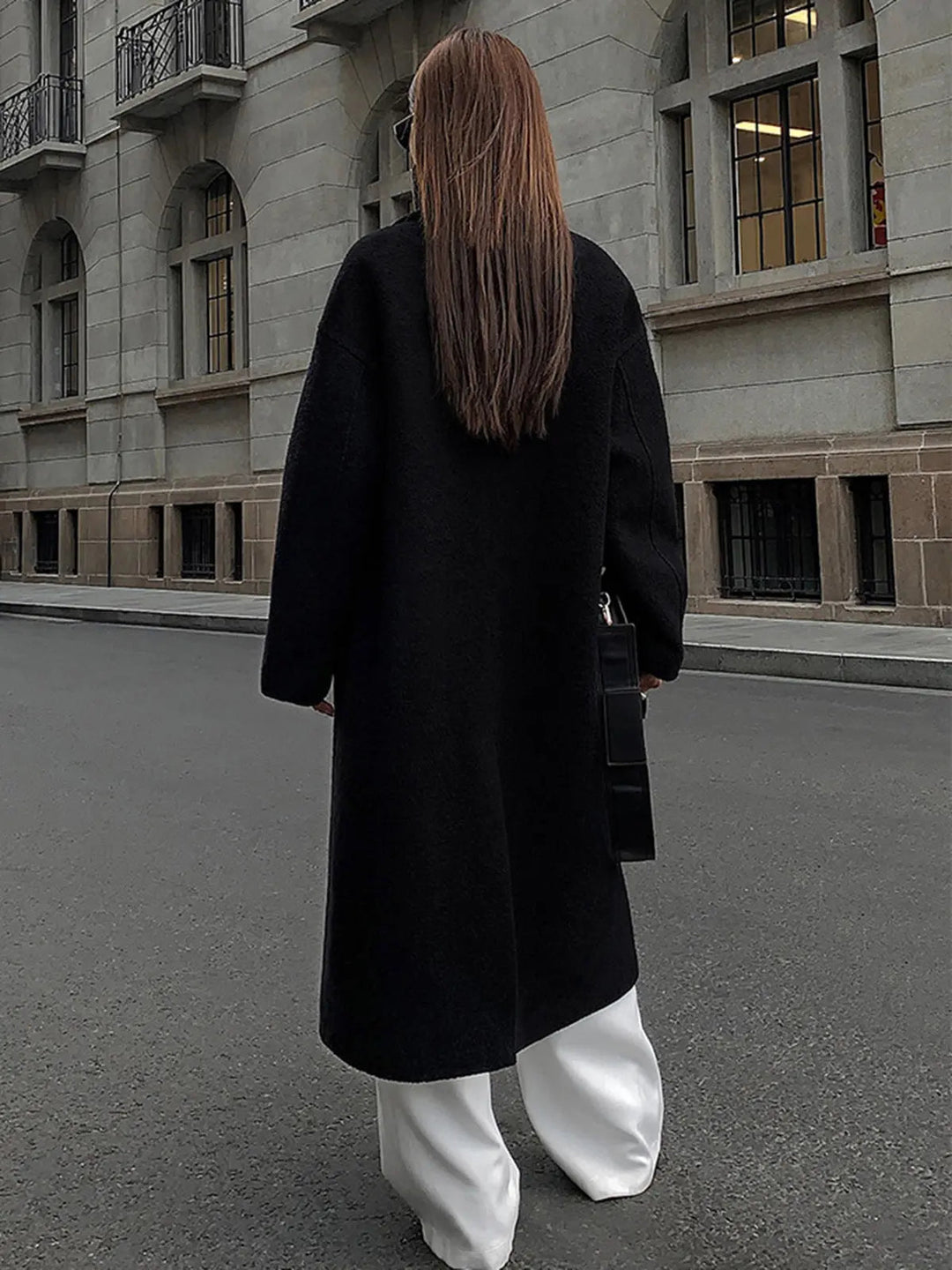 Tweed Wool Blend Long Coat | Women's Winter Coat