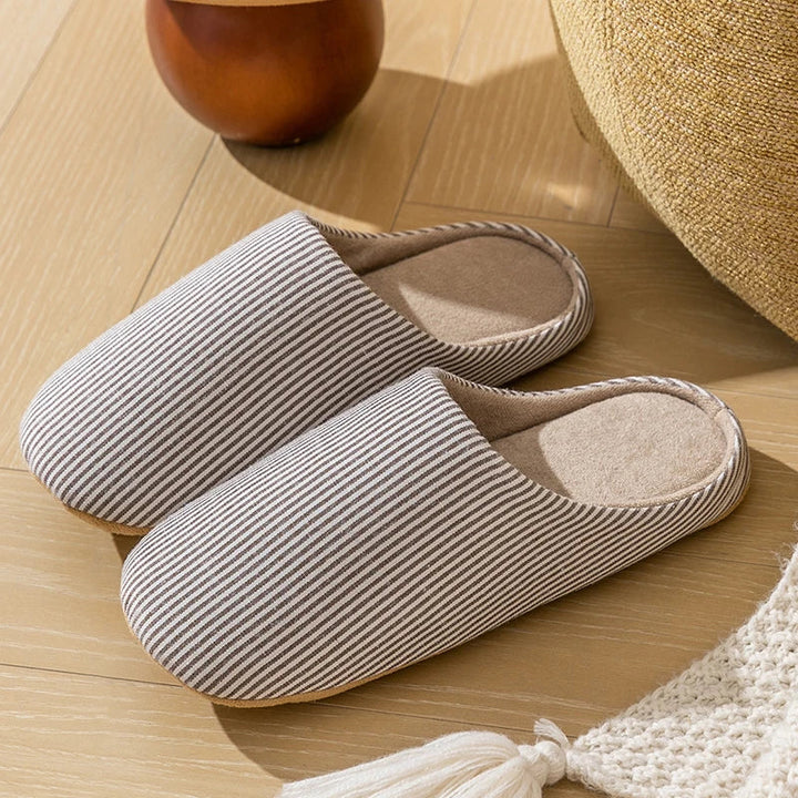 Unisex Striped Indoor Slippers | Cozy Home Footwear