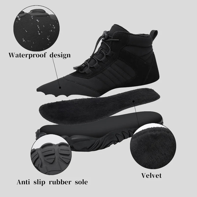 Unisex Waterproof Winter Boots | Barefoot Hiking Shoes