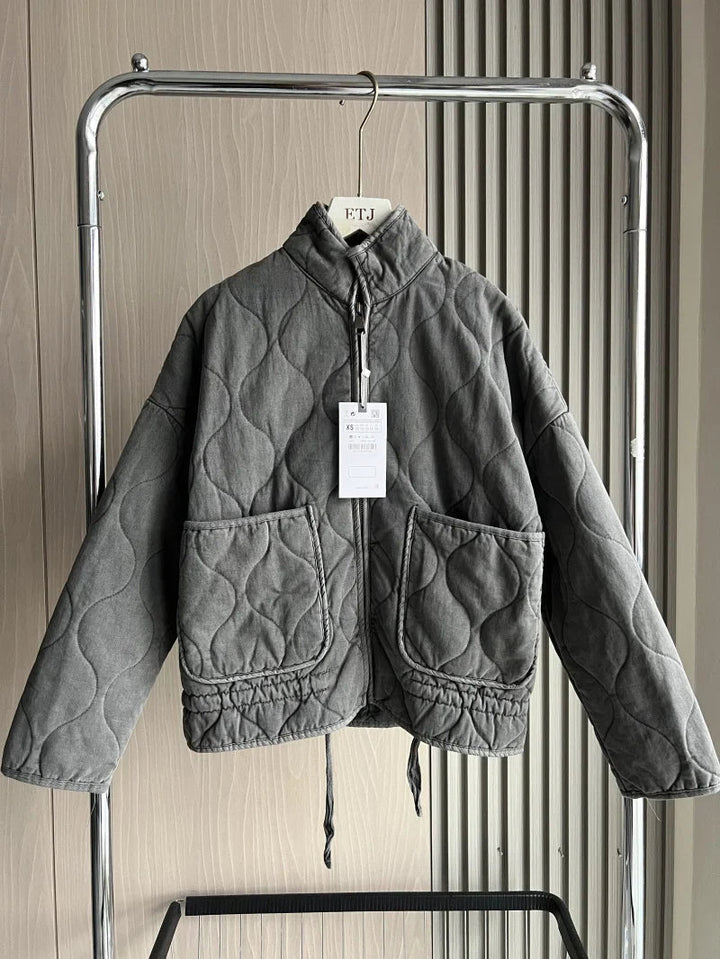 Vintage High Collar Quilted Jacket | Women's Winter Coats