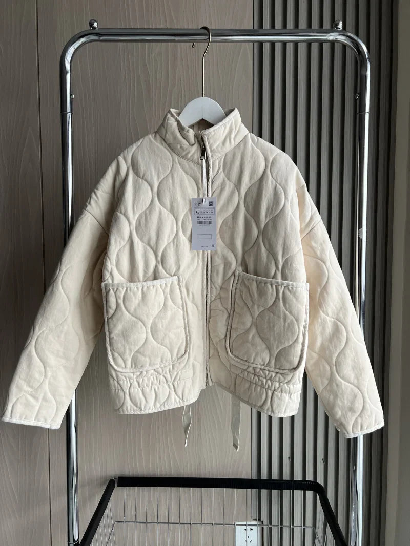 Vintage High Collar Quilted Jacket | Women's Winter Coats