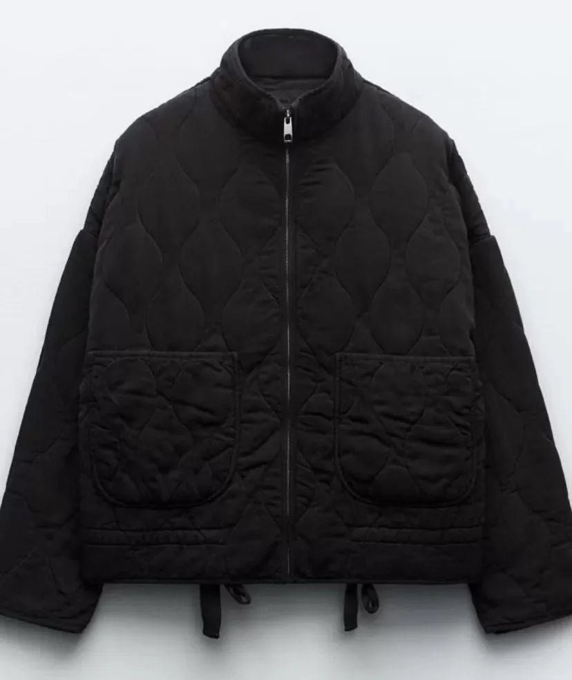 Vintage High Collar Quilted Jacket | Women's Winter Coats