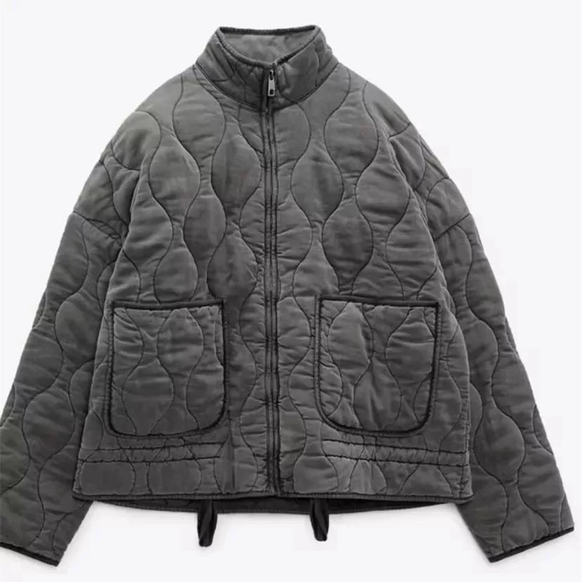 Vintage High Collar Quilted Jacket | Women's Winter Coats
