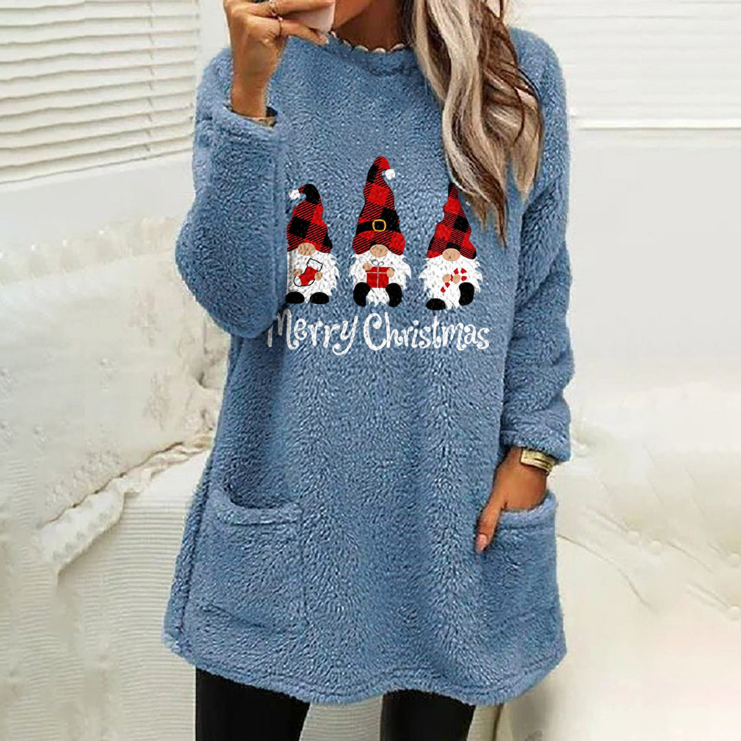 Warm Fleece Gnome Print | Women's Oversized Sweater 1