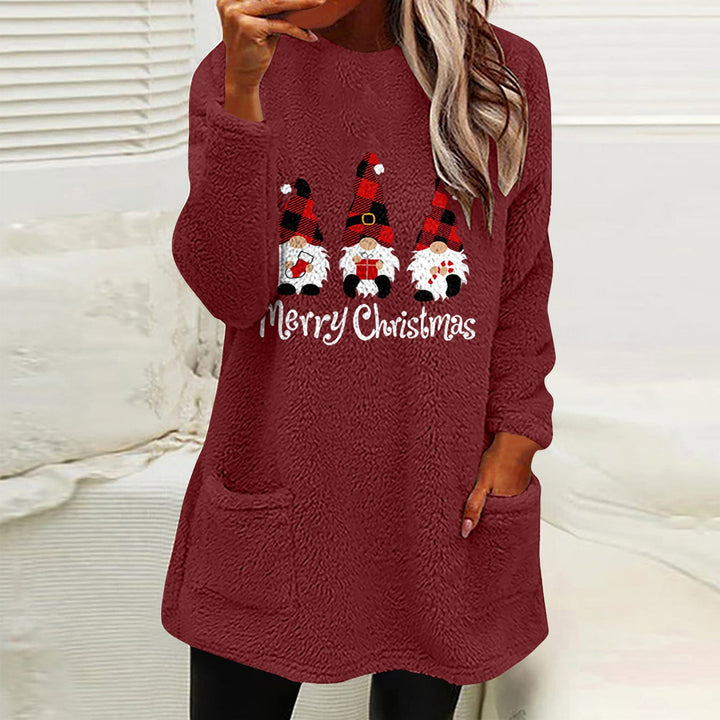 Warm Fleece Gnome Print | Women's Oversized Sweater 2