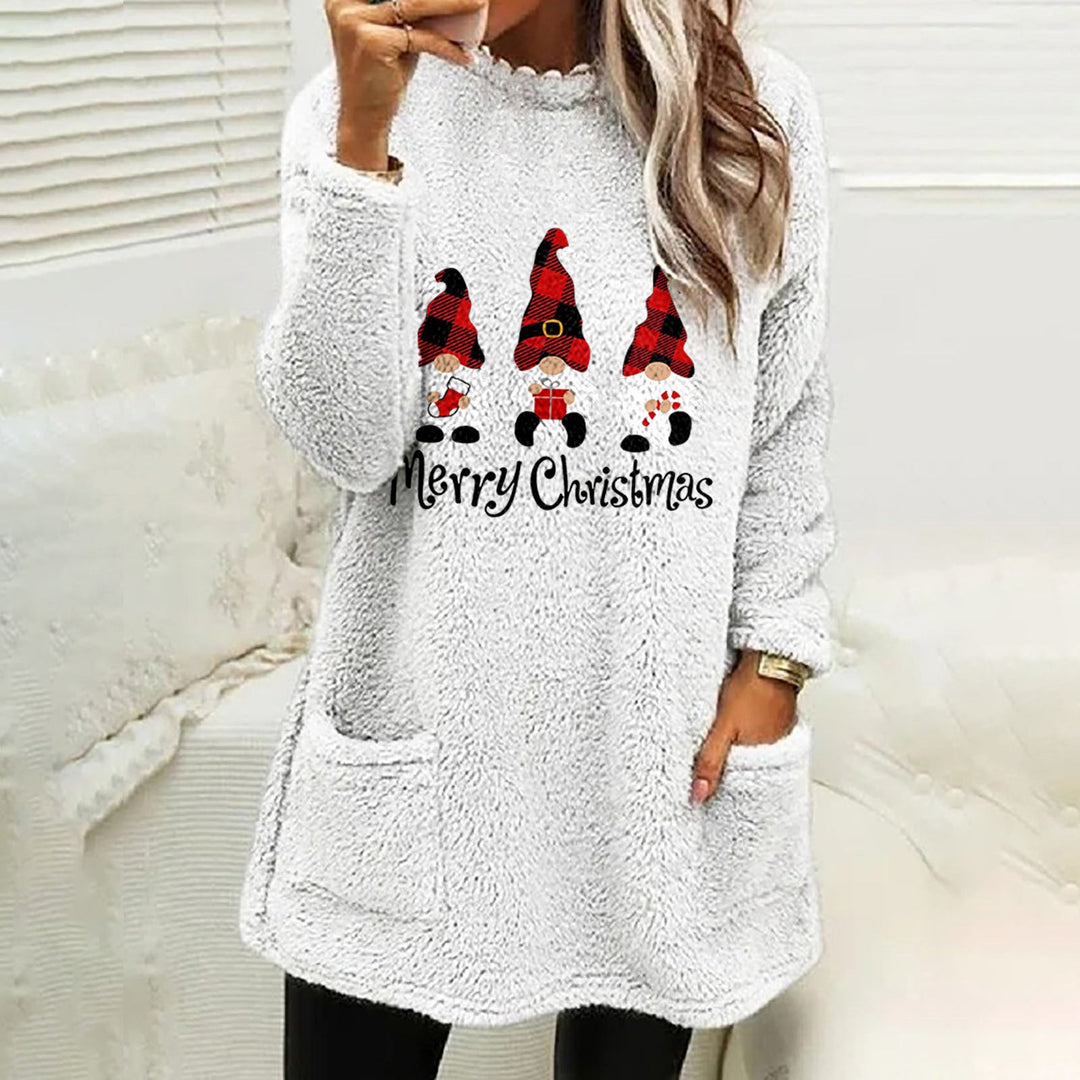 Warm Fleece Gnome Print | Women's Oversized Sweater 4
