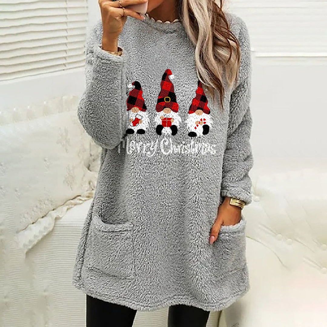Warm Fleece Gnome Print | Women's Oversized Sweater 5