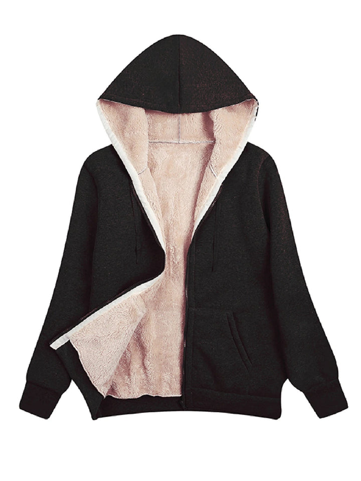Warm Fleece Women's Jacket with Hood | Casual Outerwear