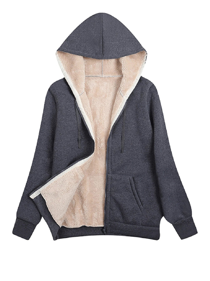 Warm Fleece Women's Jacket with Hood | Casual Outerwear