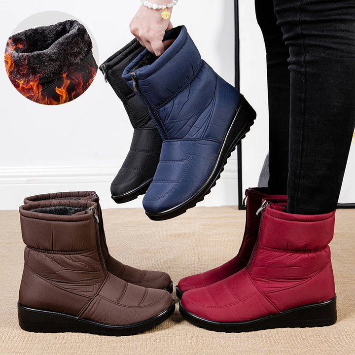 Warm Plush Ankle Boots | Waterproof Women's Snow Boots