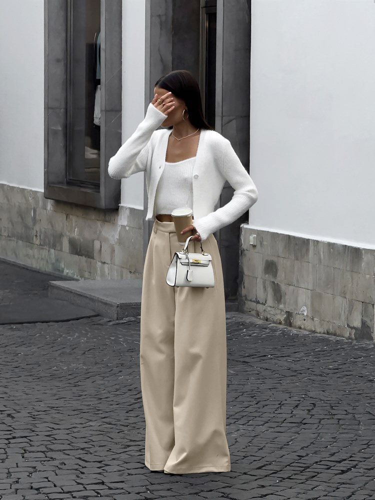 Wide Leg Trousers | Women's High Waisted Casual Pants