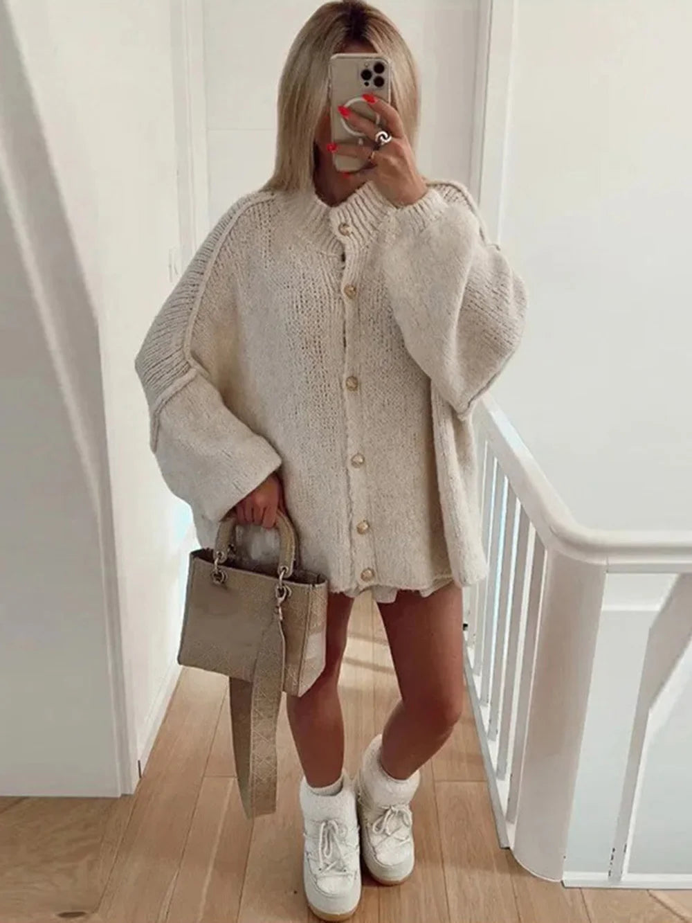 Women's Bat Sleeve Cardigan | Cozy Knit Sweater