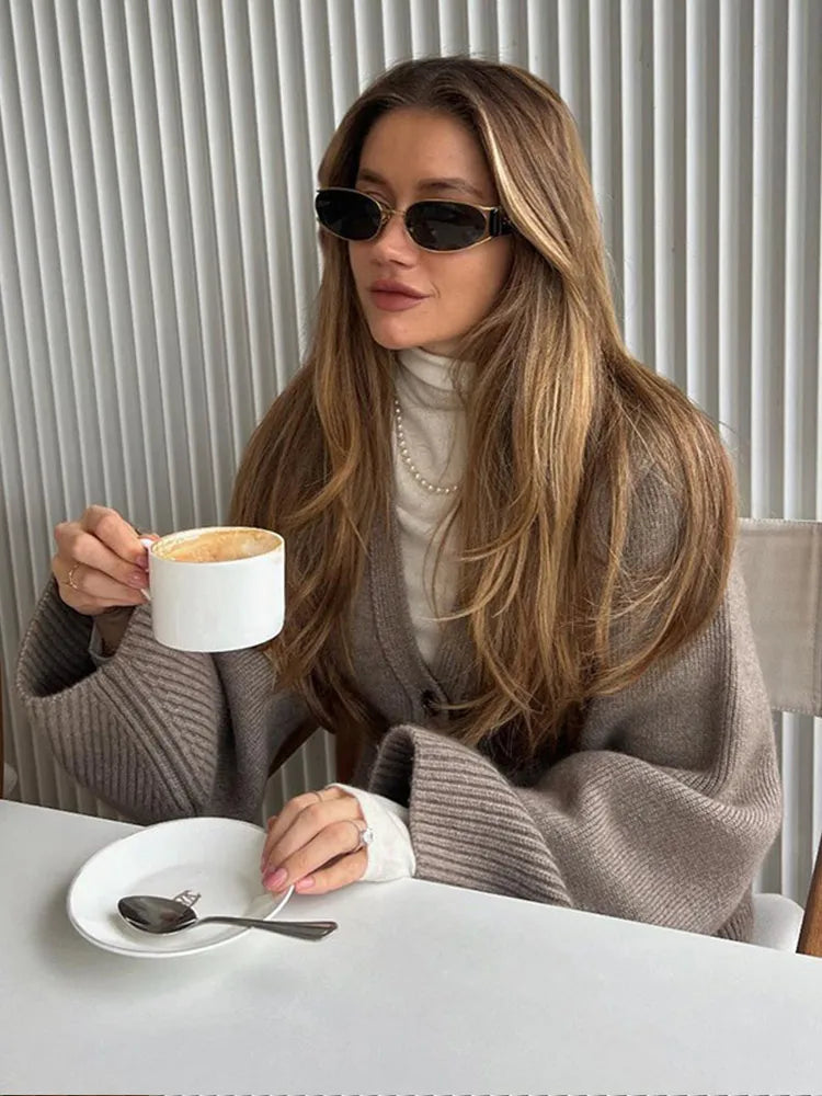 Women's Cardigan Sweater with Patch Pockets | Cozy Knitwear