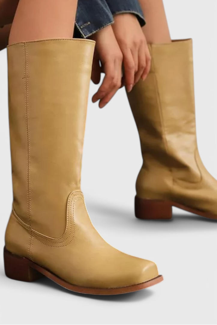 Women's Knee High Boots | Classic Stacked Heel Footwear