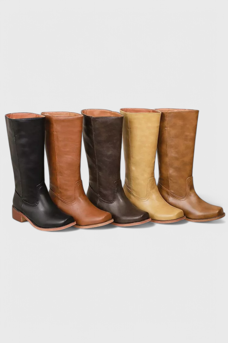 Women's Knee High Boots | Classic Stacked Heel Footwear