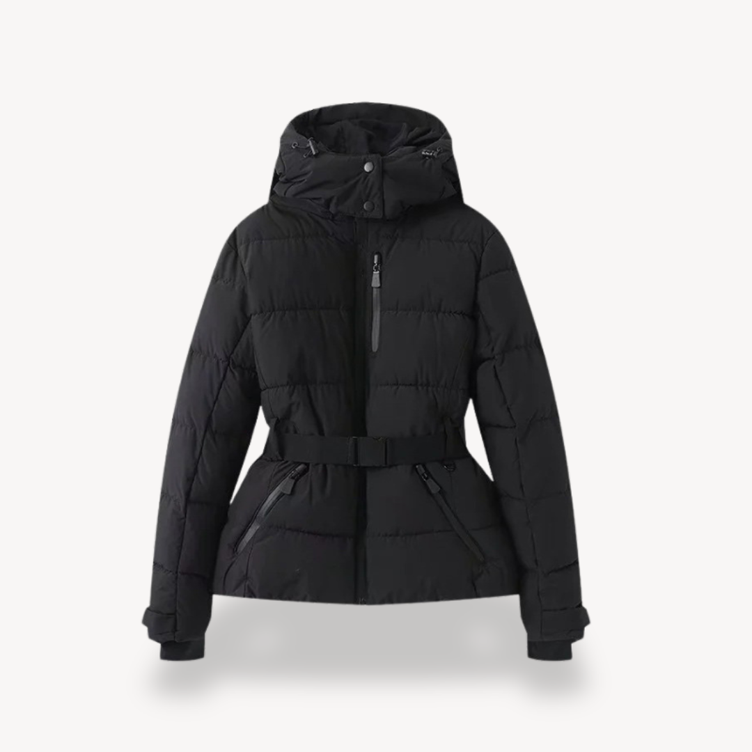 Women's Puffer Jacket with Belt | Stylish Winter Coat
