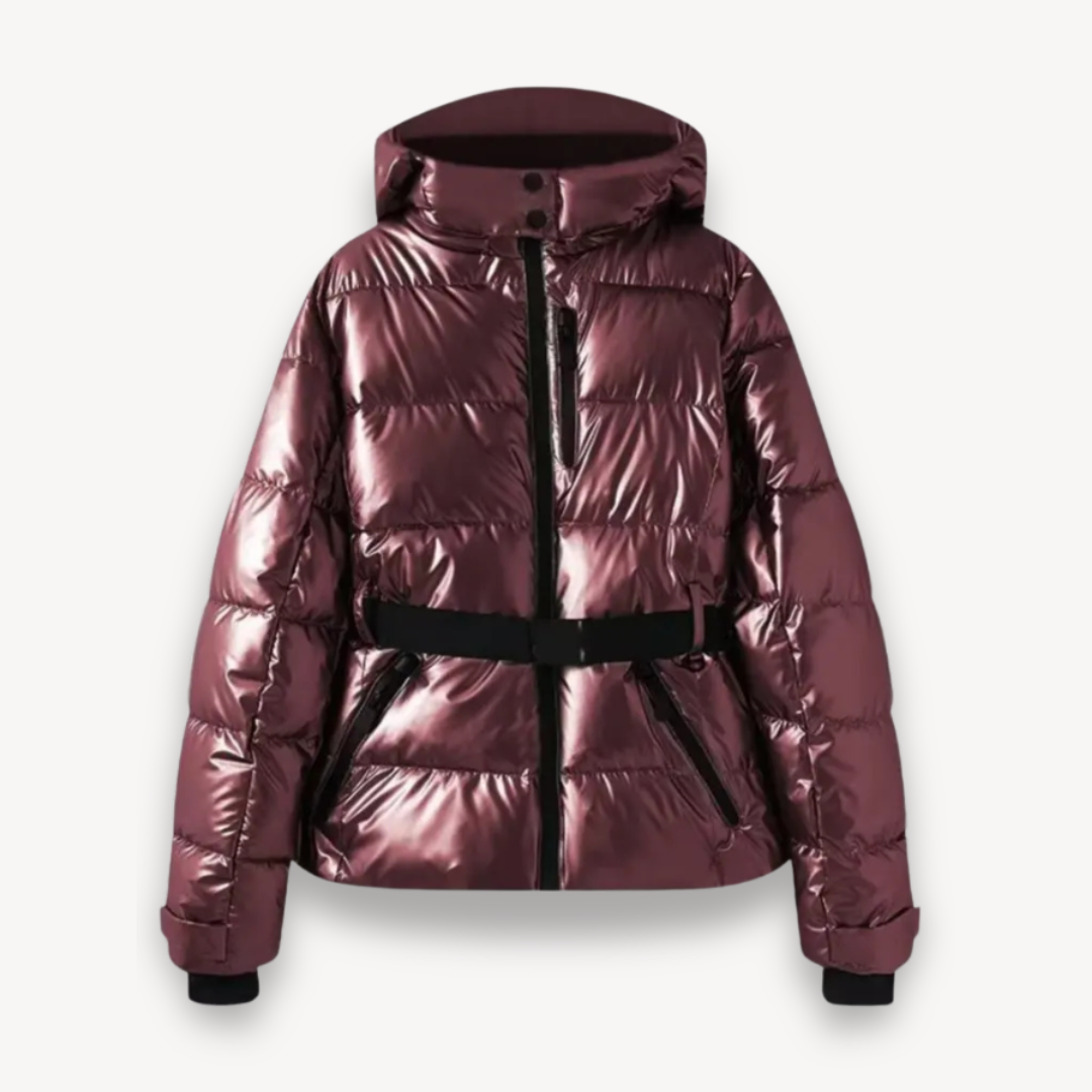 Women's Puffer Jacket with Belt | Stylish Winter Coat