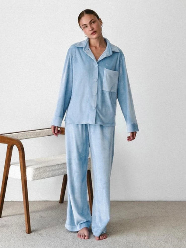 Women's Button-Up Pajama Set | Relaxed Fit Pajama Set