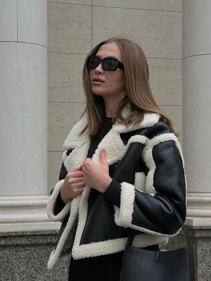 Women's Contrast Trim Short Winter Jacket | Stylish Winter Coats