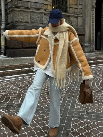 Women's Contrast Trim Short Winter Jacket | Stylish Winter Coats