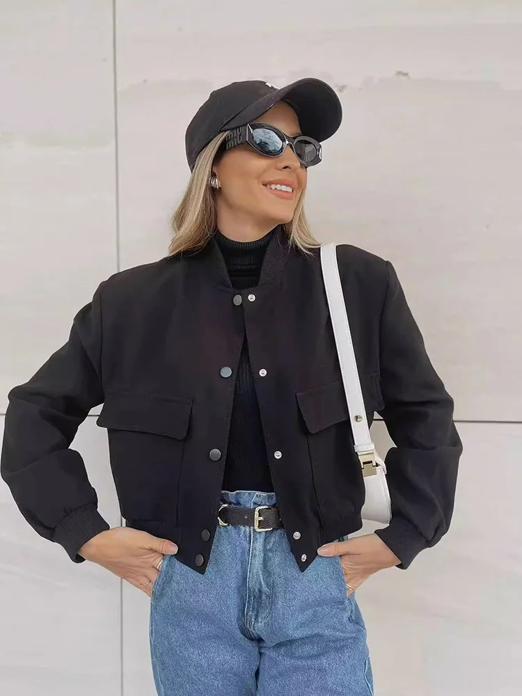 Women's Cropped Bomber Jacket | Casual Outerwear