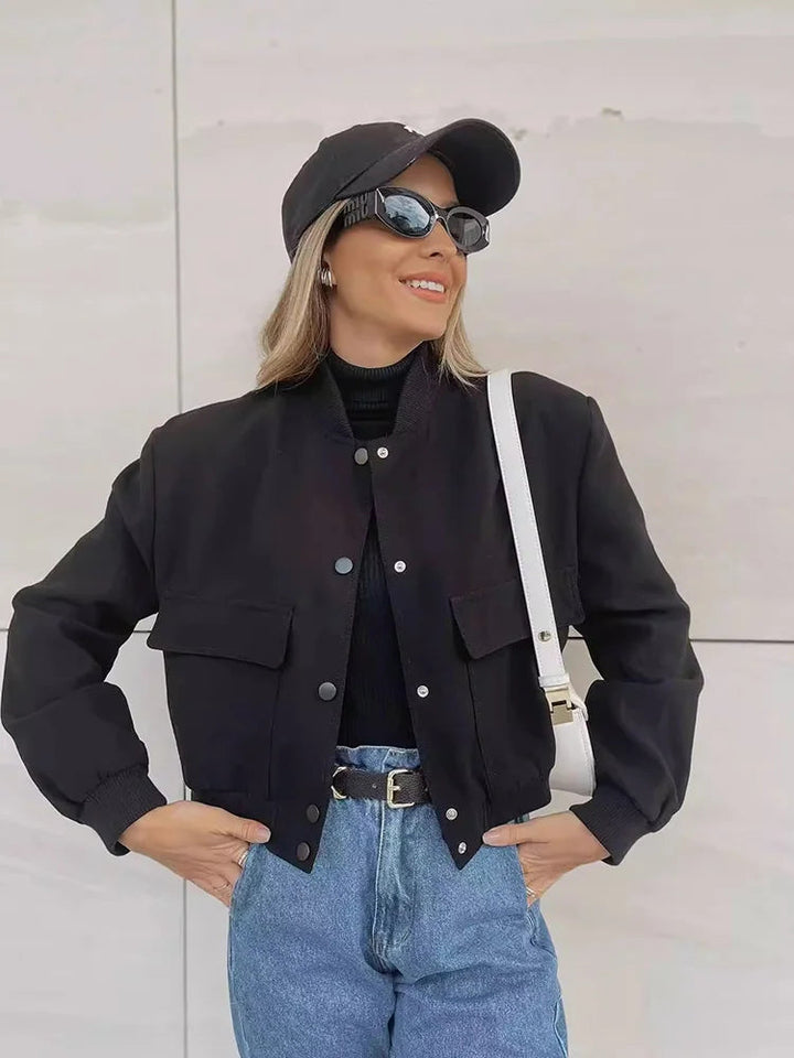 Women's Cropped Bomber Jacket | Casual Outerwear