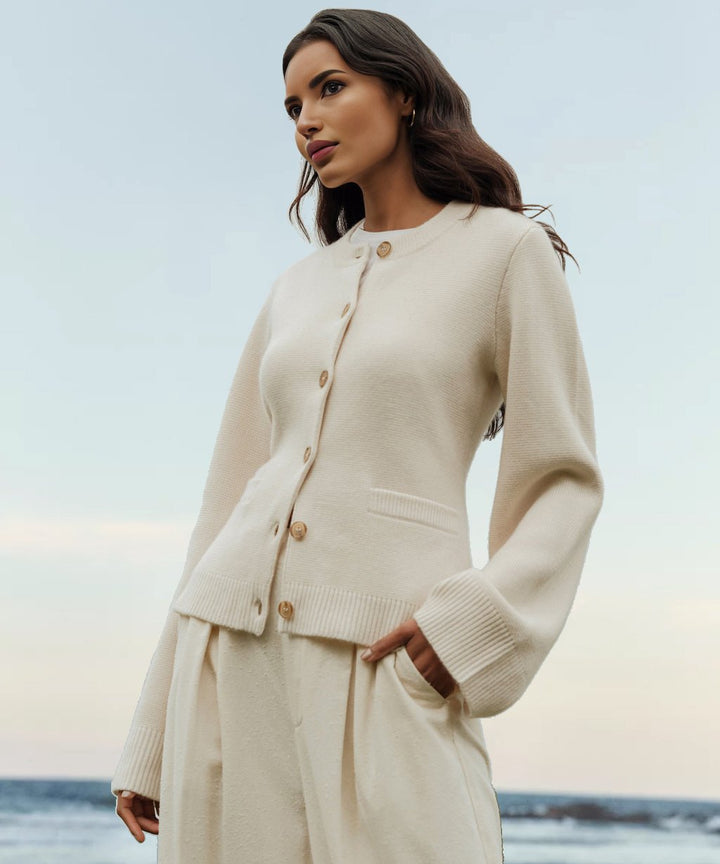 Women's Elegant Button Cardigan | Slim Fit Knitwear