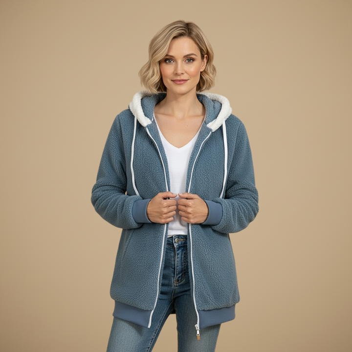 Women's Fleece Hooded Jacket | Casual Womens Coats