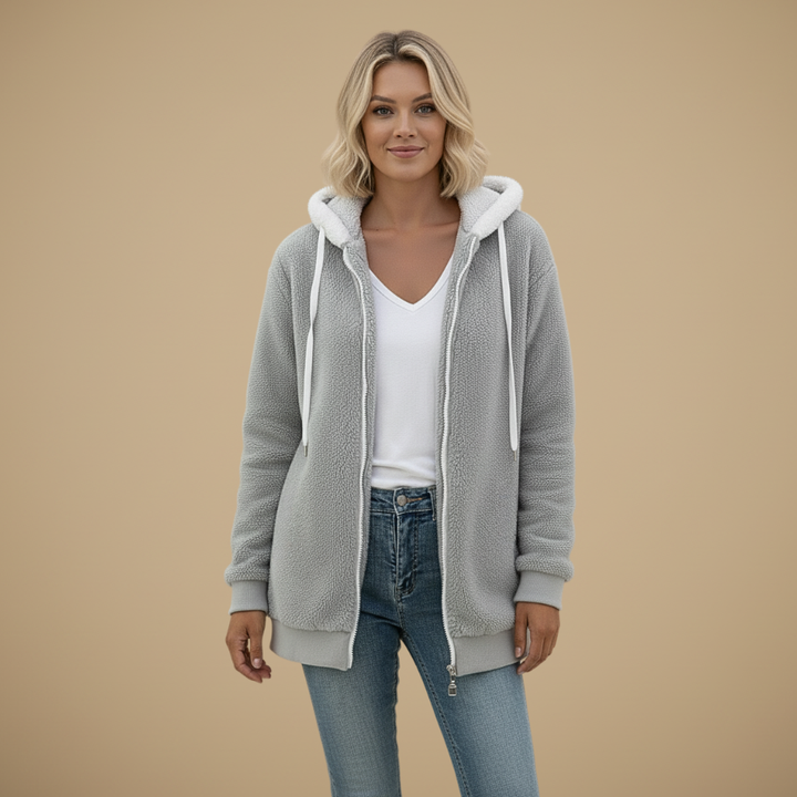 Women's Fleece Hooded Jacket | Casual Womens Coats