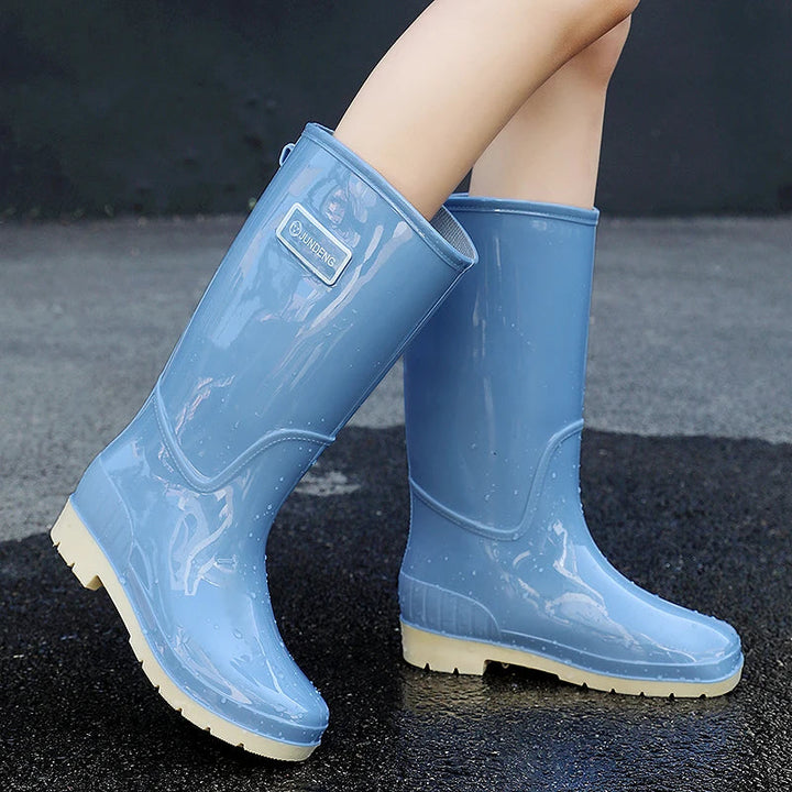 Women's High-Tube Waterproof Rain Boots | Durable PVC Rubber