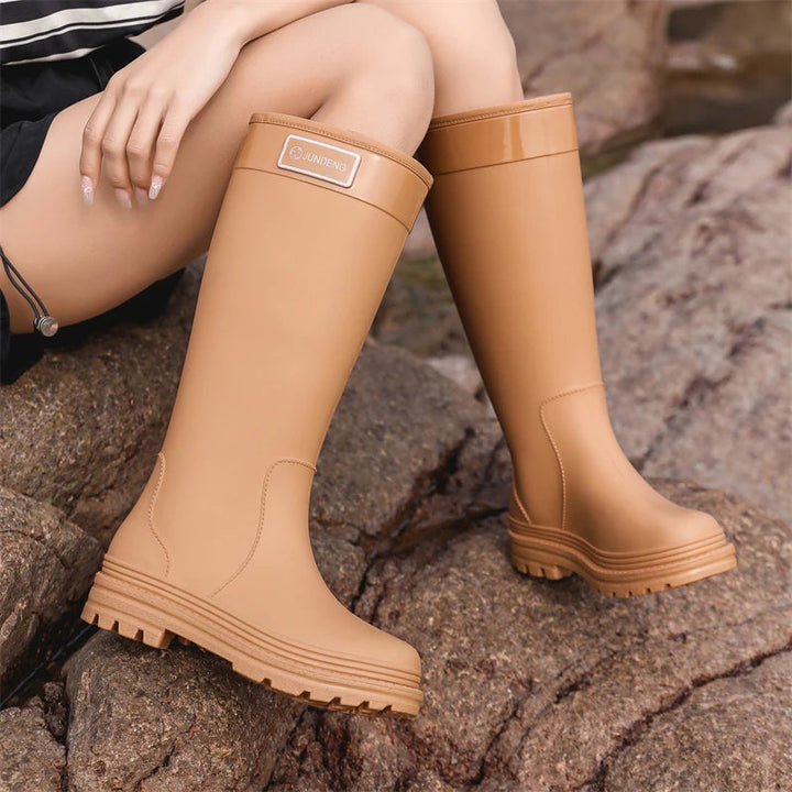 Women's High-Tube Waterproof Rain Boots | Durable PVC Rubber