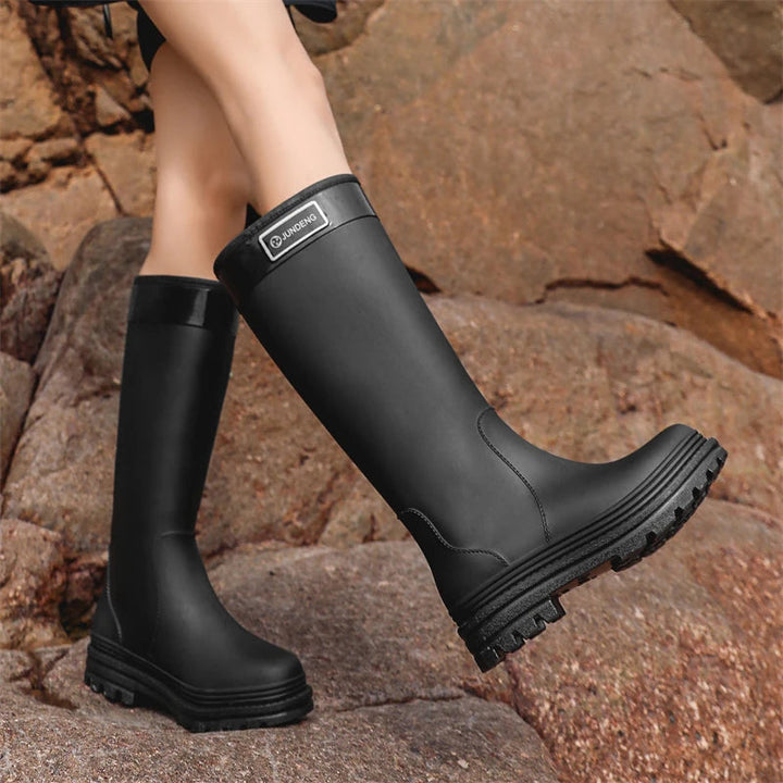 Women's High-Tube Waterproof Rain Boots | Durable PVC Rubber