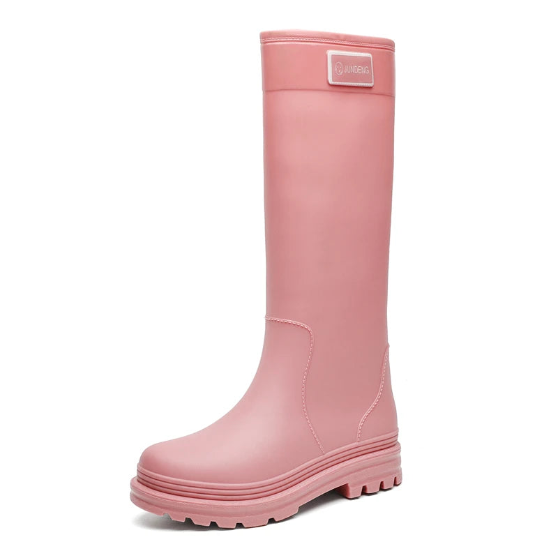 Women's High-Tube Waterproof Rain Boots | Durable PVC Rubber