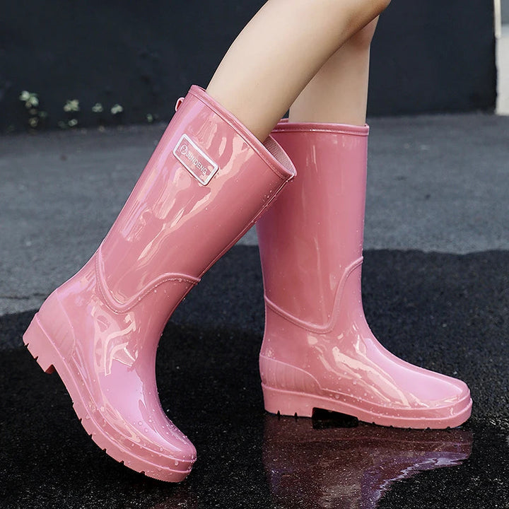Women's High-Tube Waterproof Rain Boots | Durable PVC Rubber