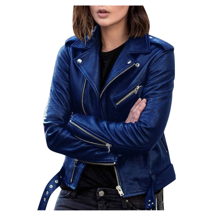 Women's Leather Jacket | Casual Biker Zip-Up Design